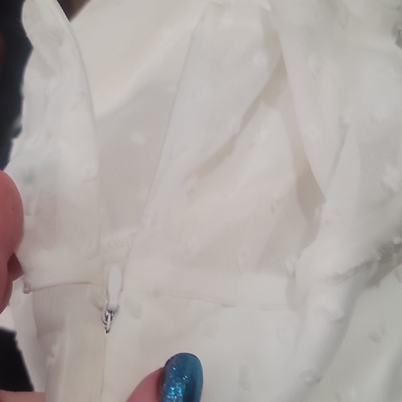 Princess Polly marcella swiss dot cream mesh polka dot blouse top 0 - Picture 8 of 8